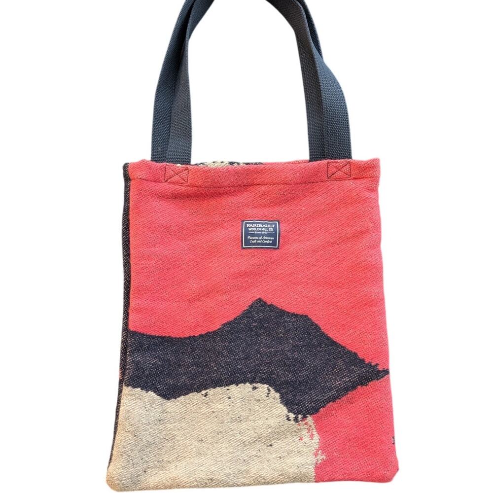 Fairbault Woolen Mill Wool Blend Tote Bag Mountain Cabin Blanket USA